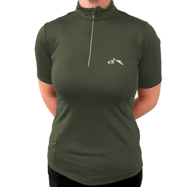 Gallop Short Sleeve Ladies Zipped Neck Base Layer