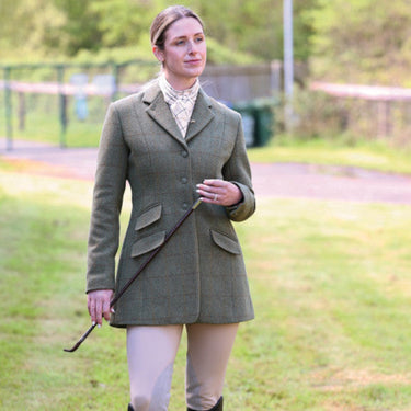 Buy the Equetech Ladies Claydon Beaufort Tweed Riding Jacket | Online for Equine