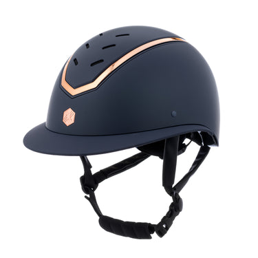 Buy Charles Owen EQX Kylo Navy Matte & Rose Gold Wide Peak Adjustable Riding Hat| Online for Equine