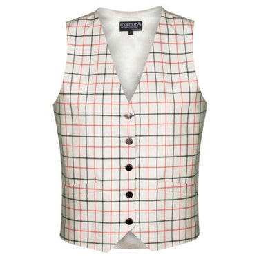 Buy the Equetech Ladies Classic Red/Black Tattersall Check Waistcoat | Online for Equine