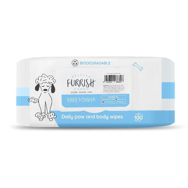 Buy Furrish Daily Paw & Body Wipes Baby Powder | Online for Equine