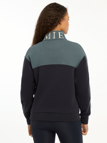 Buy the LeMieux Ladies Navy/Petrol Kali Quarter Zip Sweater | Online for Equine