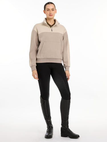 Buy Le Mieux Ladies Ash/Stone Kali Quarter Zip Sweater | Online for Equine