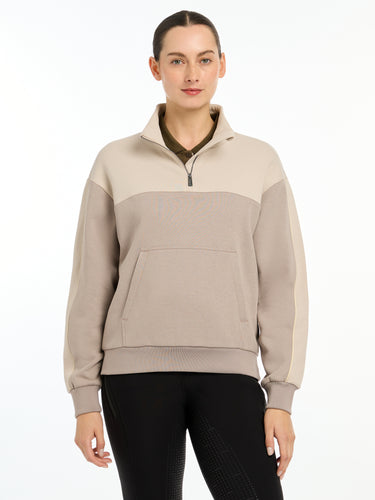 Buy Le Mieux Ladies Ash/Stone Kali Quarter Zip Sweater | Online for Equine