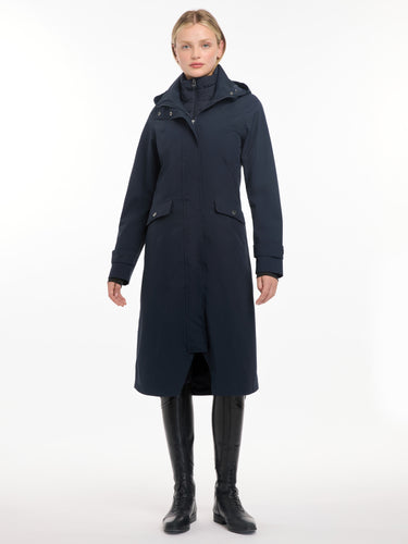 Buy the LeMieux Navy Amelie Waterproof Lightweight Riding Coat | Online for Equine