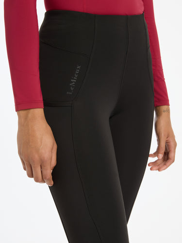 Buy the LeMieux Black Naomi Pull On Full Seat Breeches | Online for Equine