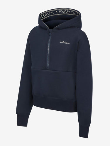 Buy the LeMieux Young Rider Navy Hettie Half Zip Hoodie | Online for Equine