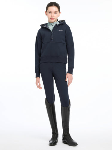 Buy the LeMieux Young Rider Navy Hettie Half Zip Hoodie | Online for Equine