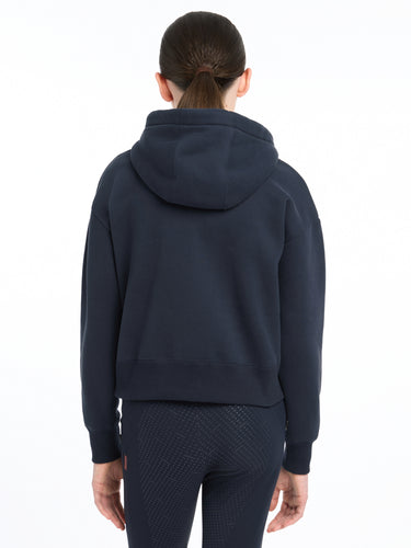 Buy the LeMieux Young Rider Navy Hettie Half Zip Hoodie | Online for Equine