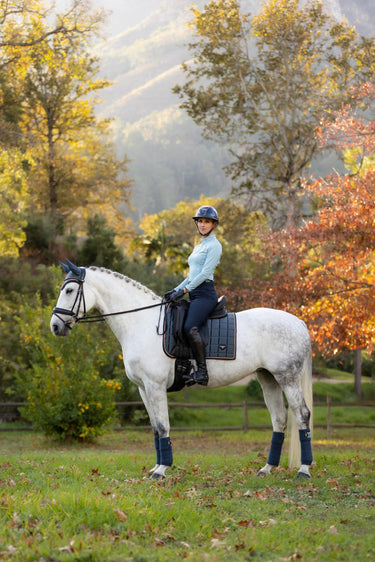 Buy the LeMieux Petrol Loire Classic Satin Dressage Square | Online for Equine