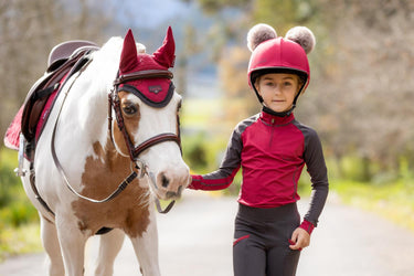 Buy the LeMieux Ember Mini Double Pom Hat Silk | Online for Equine