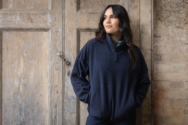 LeMieux Ladies Navy Dana Quarter Zip Sweater