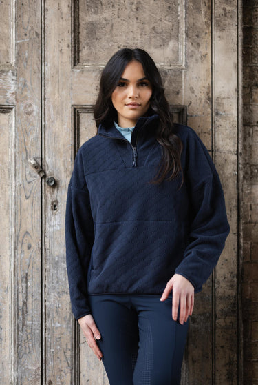 LeMieux Ladies Navy Dana Quarter Zip Sweater