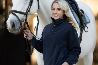 Buy LeMieux Ladies Navy Dana Quarter Zip Sweater| Online for Equine