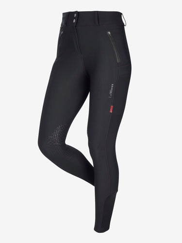 Buy the LeMieux Black Drytex Waterproof Knee Grip Breeches | Online for Equine