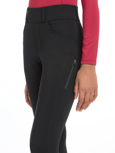 Buy the LeMieux Black Young Rider Ella Winter Breggings | Online for Equine