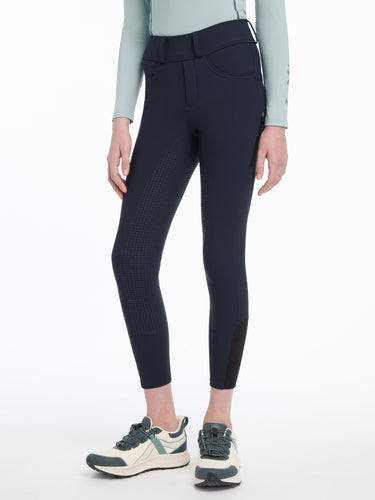 Buy the LeMieux Navy Young Rider Ella Winter Breggings | Online for Equine