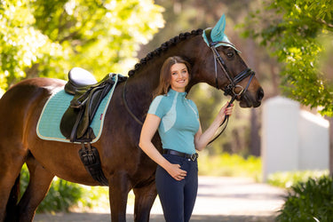 Buy LeMieux Suede Dressage Square Lagoon | Online for Equine