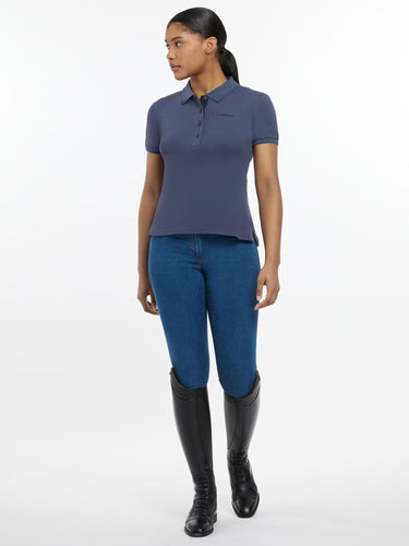 Buy LeMieux Ladies Classique Polo Shirt Dusk Blue | Online for Equine