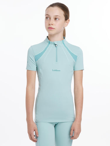 Buy LeMieux Young Rider Short Sleeve Mia Mesh Base Layer Aqua | Online for Equine