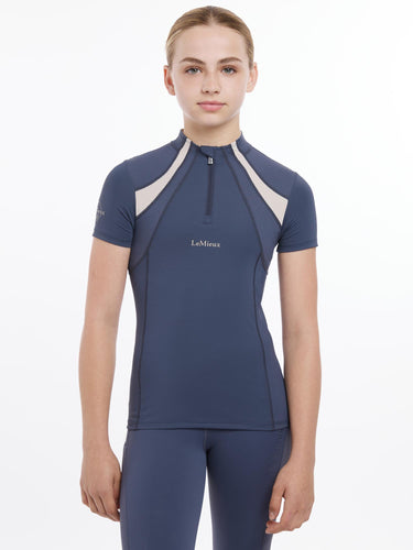 Buy LeMieux Young Rider Short Sleeve Mia Mesh Base Layer Dusk Blue | Online for Equine