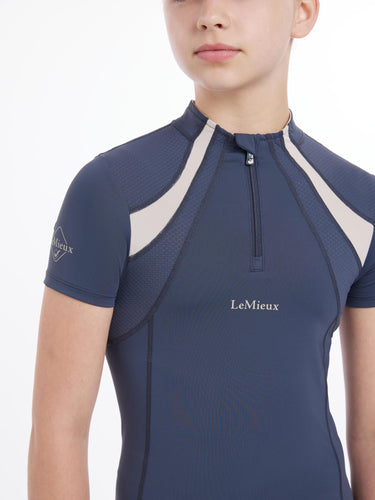 Buy LeMieux Young Rider Short Sleeve Mia Mesh Base Layer Dusk Blue | Online for Equine