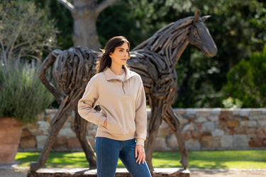 Buy LeMieux Ladies Keira Quarter Neck Sweat Almond | Online for Equine