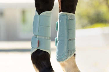 Buy LeMieux Arika Mesh Brushing Boots Aqua | Online for Equine