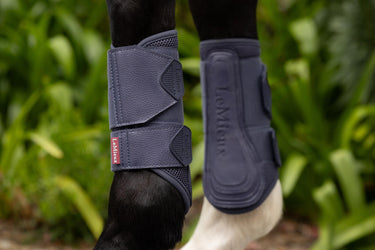 Buy LeMieux Arika Mesh Brushing Boots Dusk Blue | Online for Equine