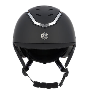 Charles Owen EQX Kylo Black Matte & Silver Adjustable Riding Hat