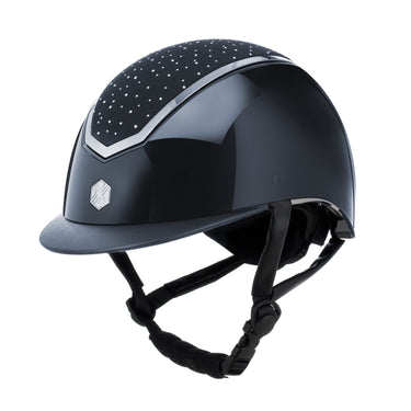 Buy Charles Owen EQX Kylo Navy Gloss & Silver Crystal Adjustable Riding Hat| Online for Equine