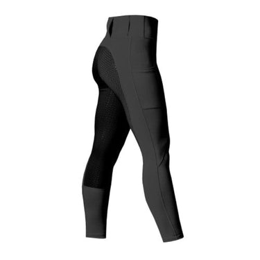 Buy the Equetech Black Luxe Crystal Winter Thermal Riding Tights | Online for Equine