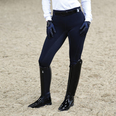 Buy the Equetech Navy Luxe Crystal Winter Thermal Riding Tights | Online for Equine