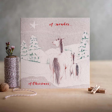 Deckled Edge "Wonder of Christmas" Horse Christmas Card