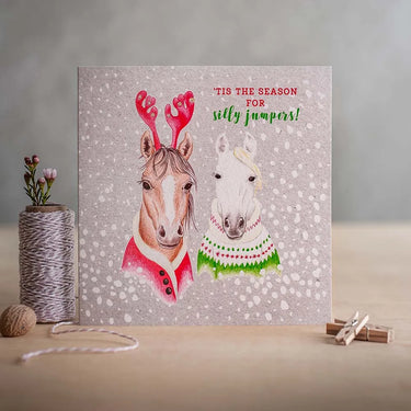 Deckled Edge "Season for Silly Jumpers" Horse Christmas Card