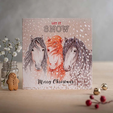 Deckled Edge "Let It Snow" Horse Christmas Card