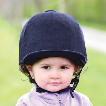 Buy the Equetech Premium Navy Velvet Show Hat Silk | Online for Equine