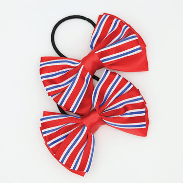 Equetech Red Children's Luxury Regent Striped Show Bow Ribbons