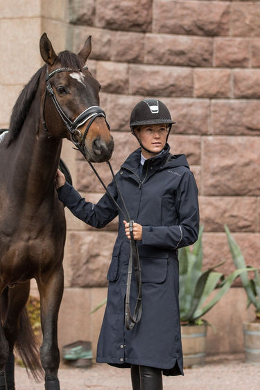 Buy Stierna Nova Ladies Navy Waterproof Riding Rain Coat | Online for Equine