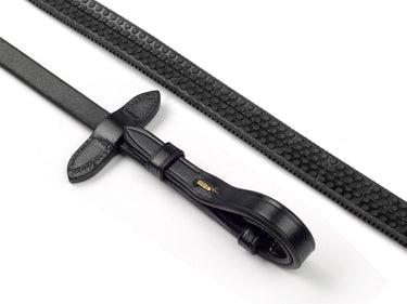 Whitaker Lynton 5/8" Rubber Reins With Dimpled Grip Black