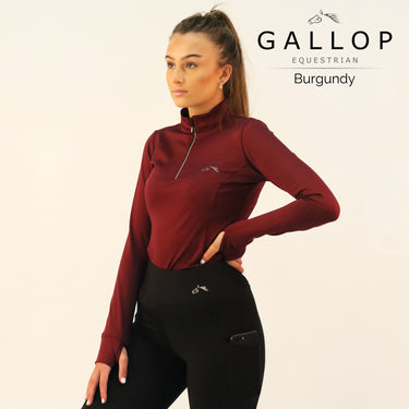 Gallop Ladies Long Sleeve Zipped Neck Base Layer