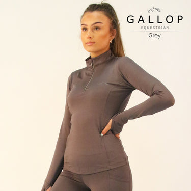 Gallop Ladies Long Sleeve Zipped Neck Base Layer