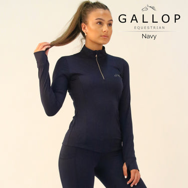 Gallop Ladies Long Sleeve Zipped Neck Base Layer