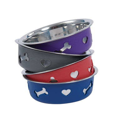 Buy Weatherbeeta Non-Slip Stainless Steel Silicone Bone Blue Dog Bowl | Online for Equine