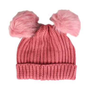 Ladies Beanie Hat with Pom Poms