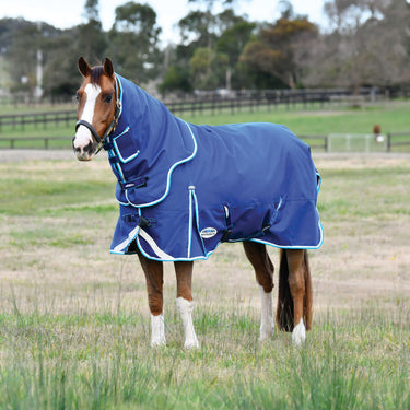 Weatherbeeta Blue/Bright Blue/White Comfitec Ultra Hardi Detach-A-Neck Medium/Lite Turnout Rug