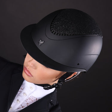 Buy Karben Black Lia Ellipse Wide Peak Crystal Adjustable Riding Hat| Online for Equine