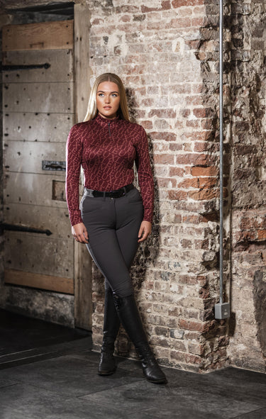 Buy the Le Mieux Ladies Merlot Fleur Base Layer | Online for Equine