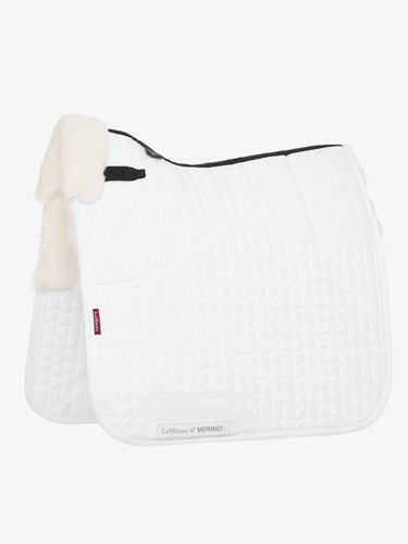 Buy LeMieux Half Lined White Merino+ Cotton Dressage Square| Online for Equine