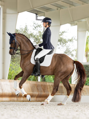 Buy the LeMieux White ProSorb Plain 2 Pocket Dressage Square | Online for Equine